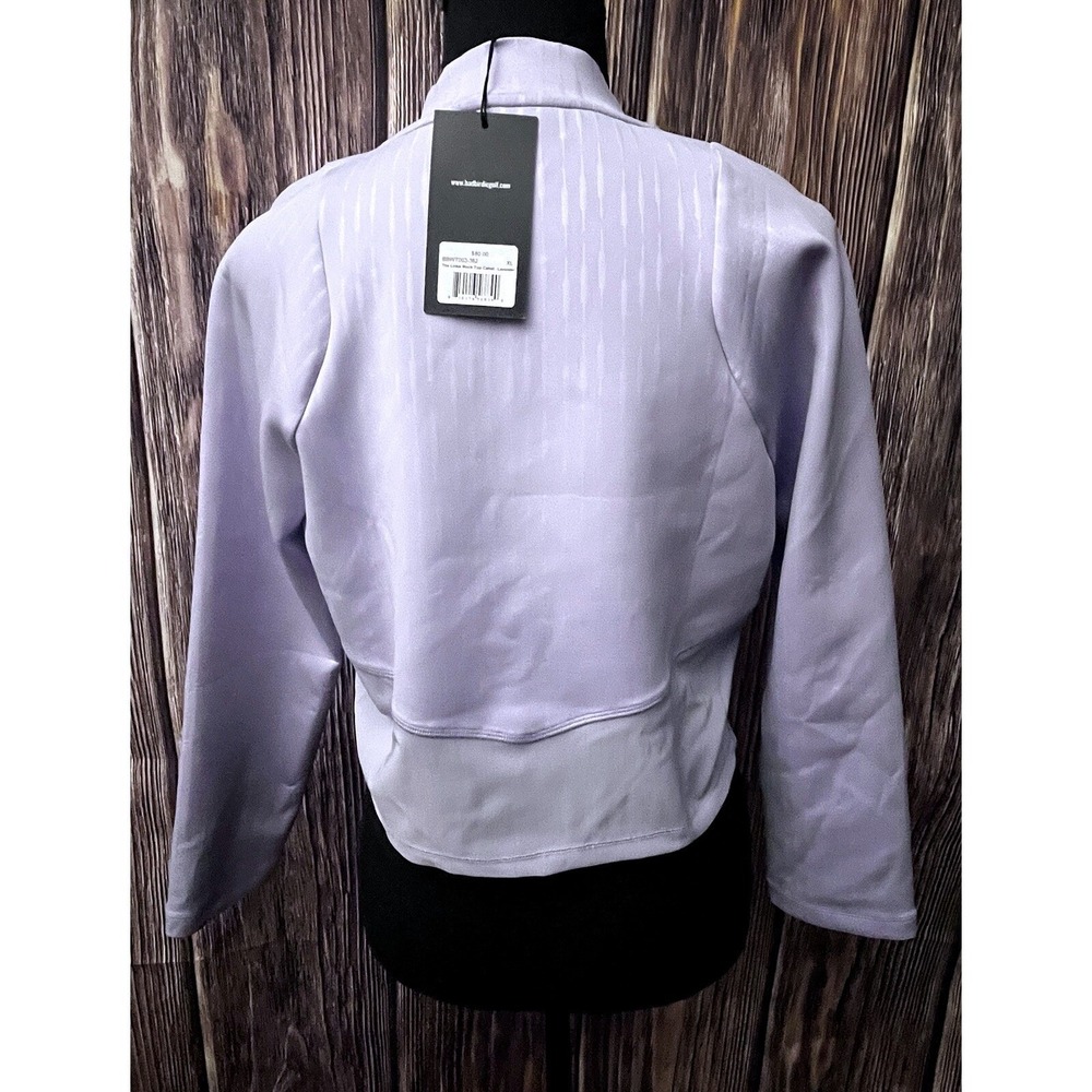 NWT Bad Birdie The Links Mock Neck Cattails XL Fitted Golf Top $80 3/4 Lavender - Picture 4 of 8